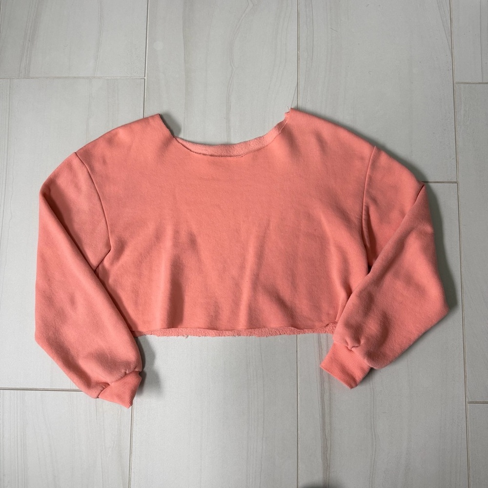 Coral Cropped Sweatshirt